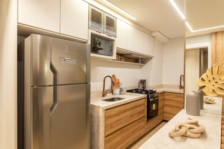 cozinha integrada de apartamento