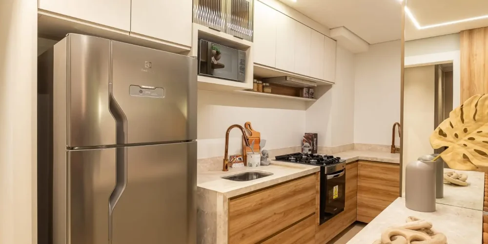 cozinha integrada de apartamento
