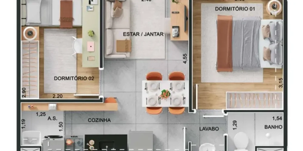tipologia 36m²